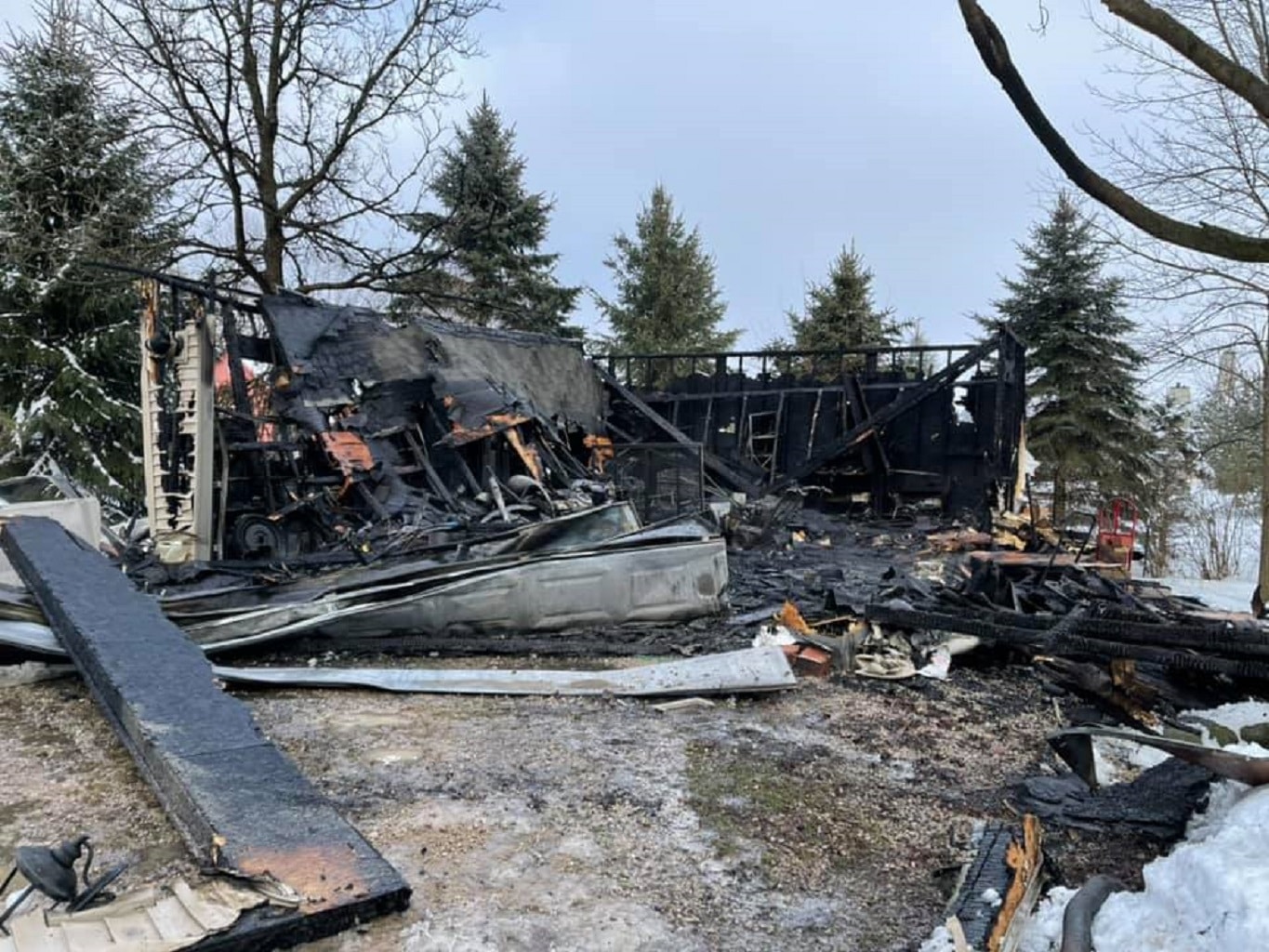 Whitewater Fire Department Reports a Complete Loss Garage Fire