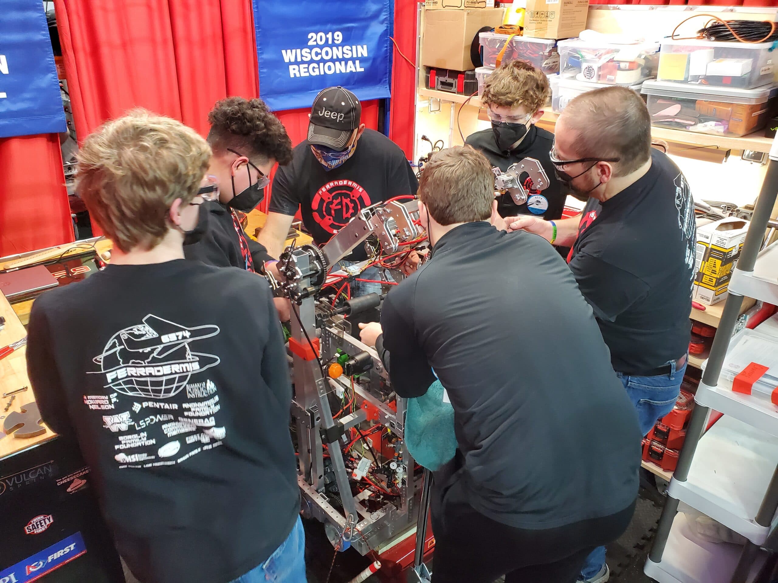 Working on the Robot in the Pit