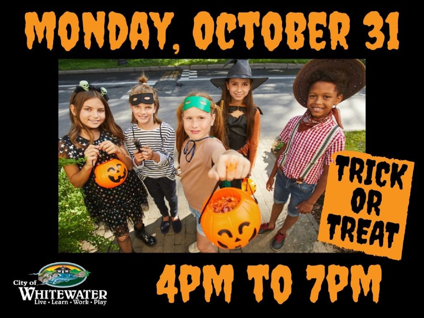 Yes, Whitewater's Trick or Treat is Always on Halloween! Whitewater
