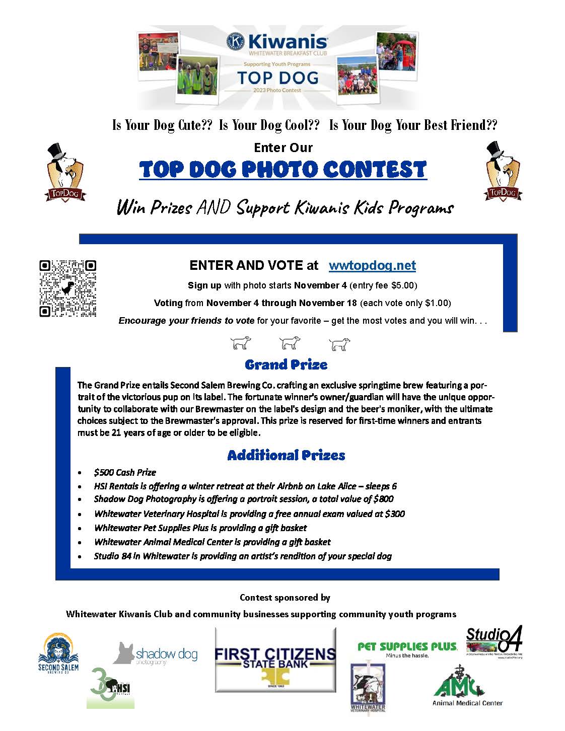 Last Week to Enter Kiwanis "Top Dog" Contest Whitewater Banner