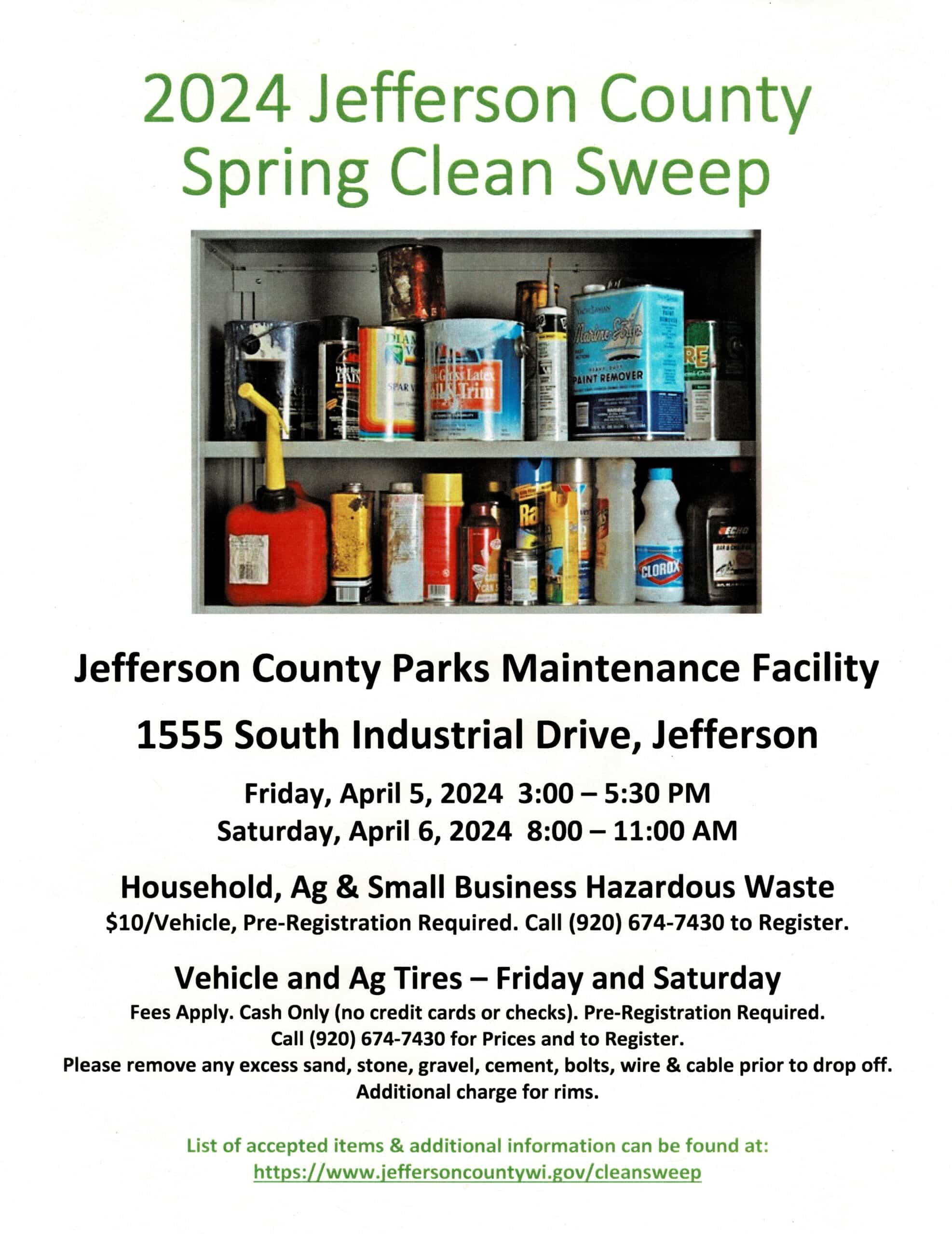 Jefferson County Clean Sweep Fri. & Sat. Whitewater Banner