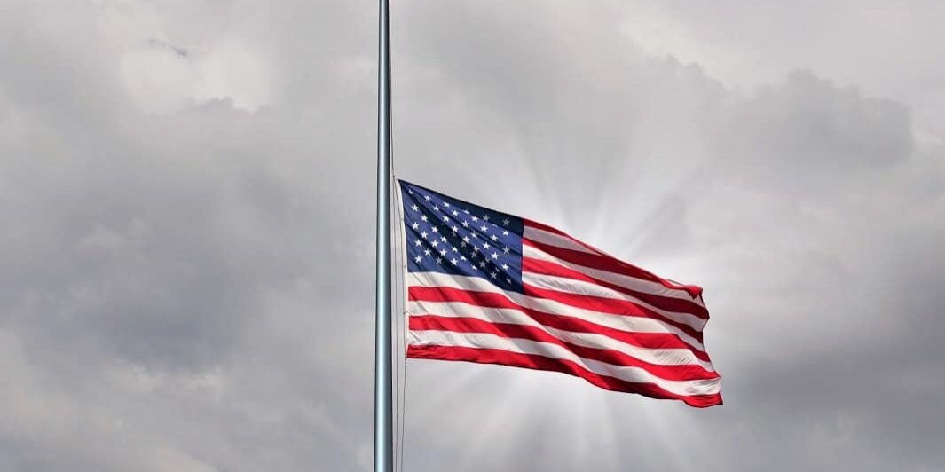 American Flag at half staff