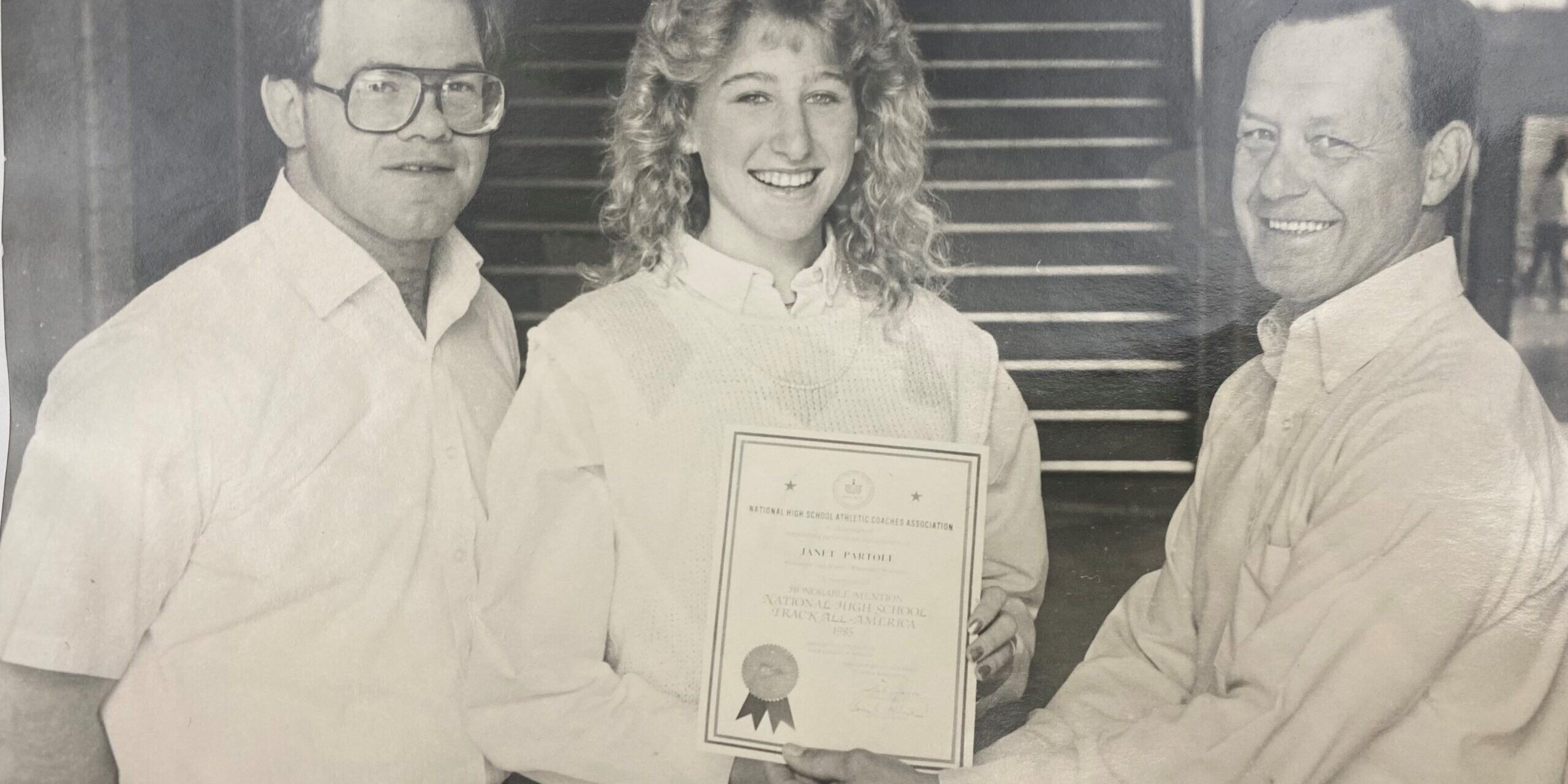 High School All American Janet, Coach Wendall Bean, AD Chuck Coulthart